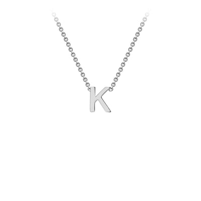 White Gold Petite Letter Initial Necklace