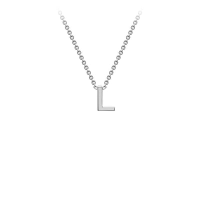 White Gold Petite Letter Initial Necklace