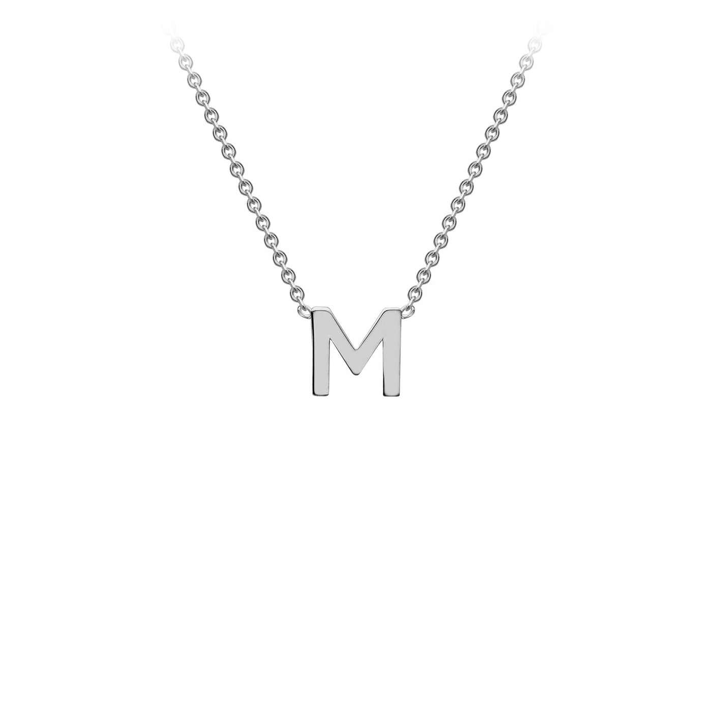 White Gold Petite Letter Initial Necklace