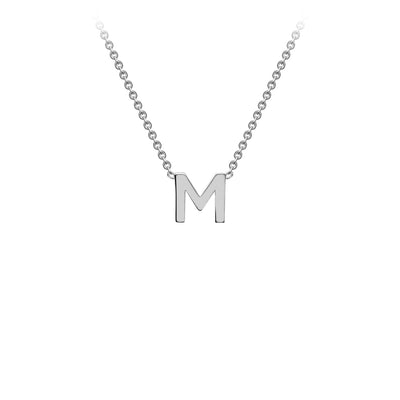 White Gold Petite Letter Initial Necklace