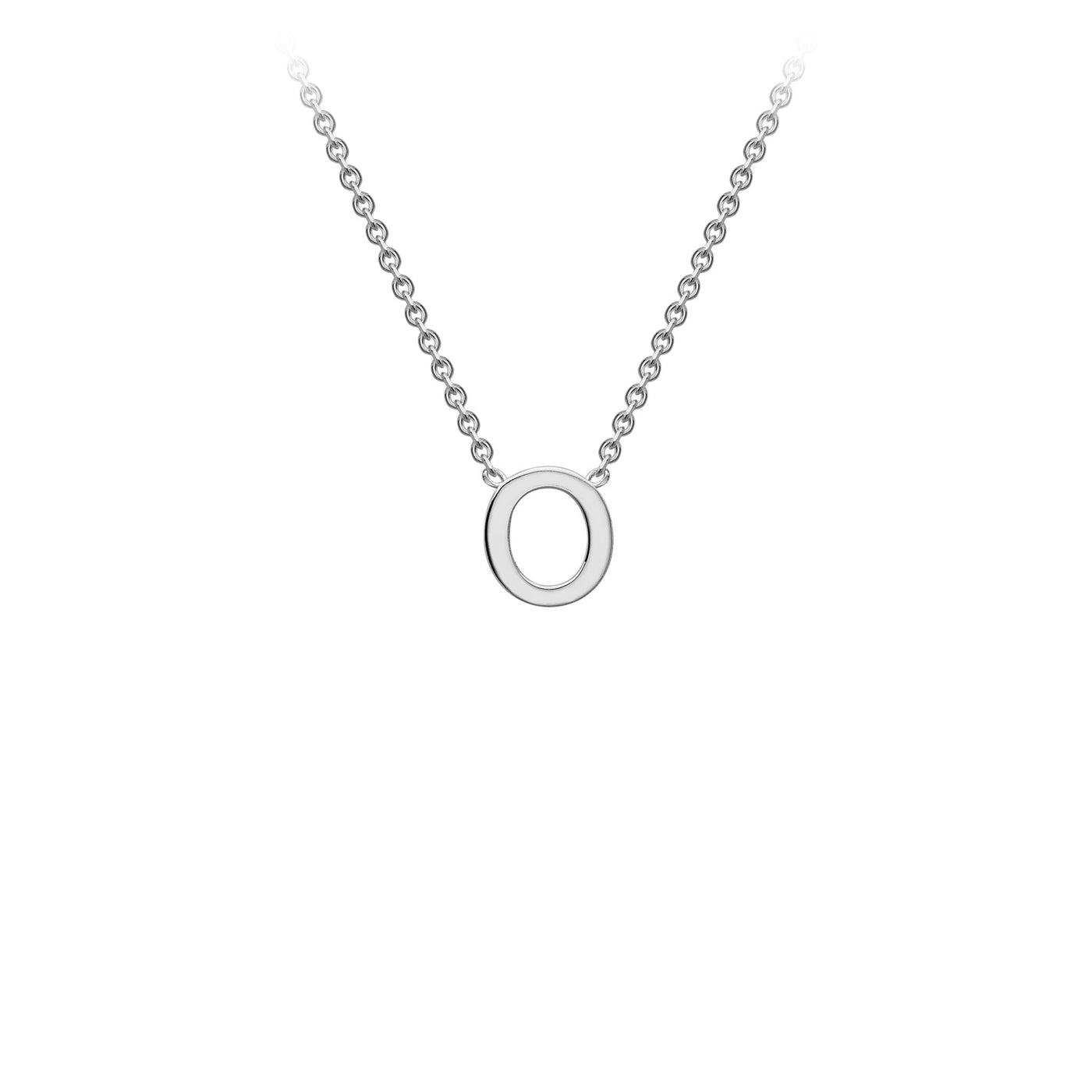 White Gold Petite Letter Initial Necklace