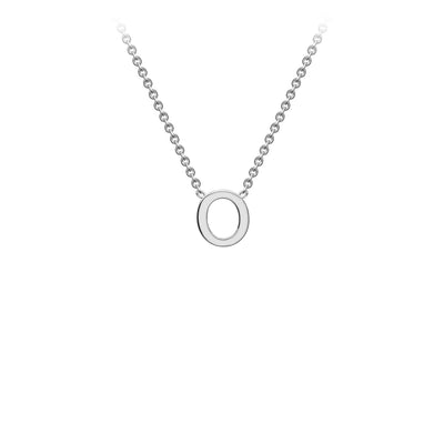 White Gold Petite Letter Initial Necklace