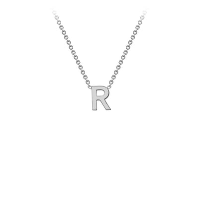 White Gold Petite Letter Initial Necklace