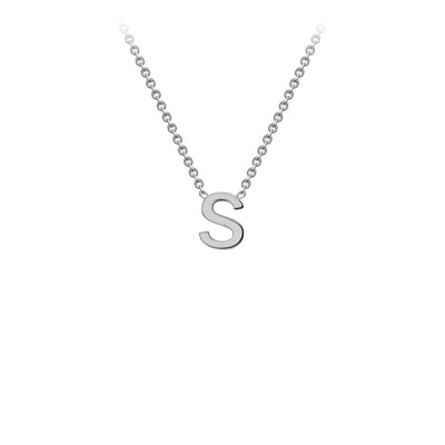 White Gold Petite Letter Initial Necklace