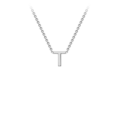 White Gold Petite Letter Initial Necklace