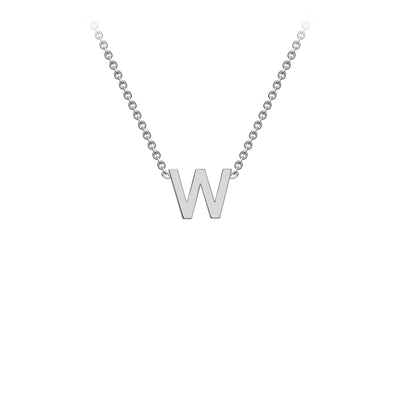 White Gold Petite Letter Initial Necklace