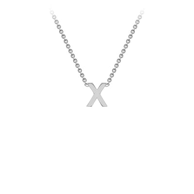 White Gold Petite Letter Initial Necklace