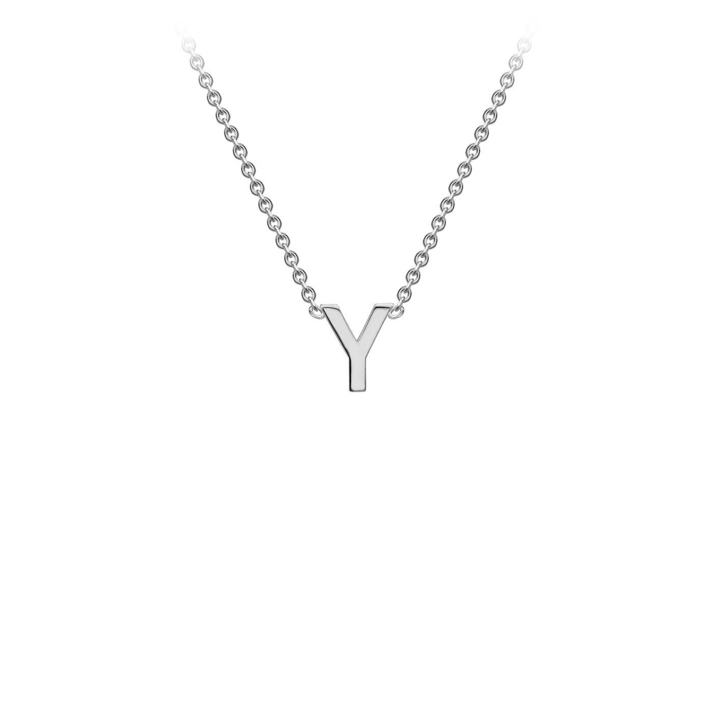 White Gold Petite Letter Initial Necklace