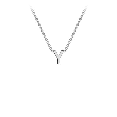 White Gold Petite Letter Initial Necklace