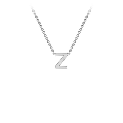 White Gold Petite Letter Initial Necklace