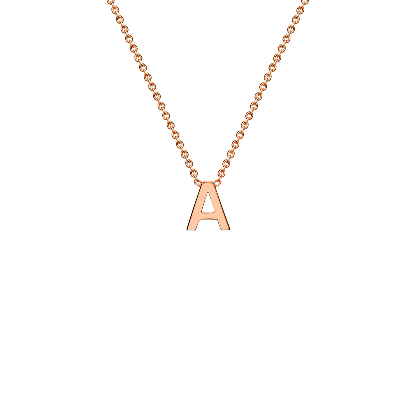 Rose Gold Petite Letter Initial Necklace