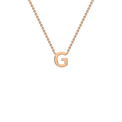 9K Rose Gold 'G' Initial Adjustable Letter Necklace 38/43cm