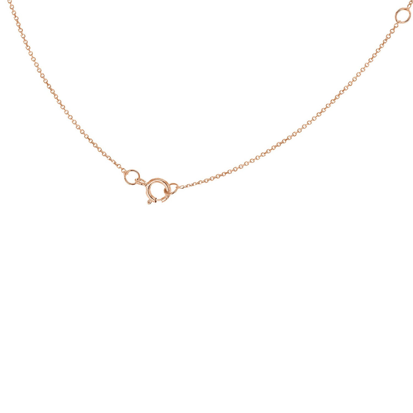 9K Rose Gold 'H' Initial Adjustable Letter Necklace 38/43cm