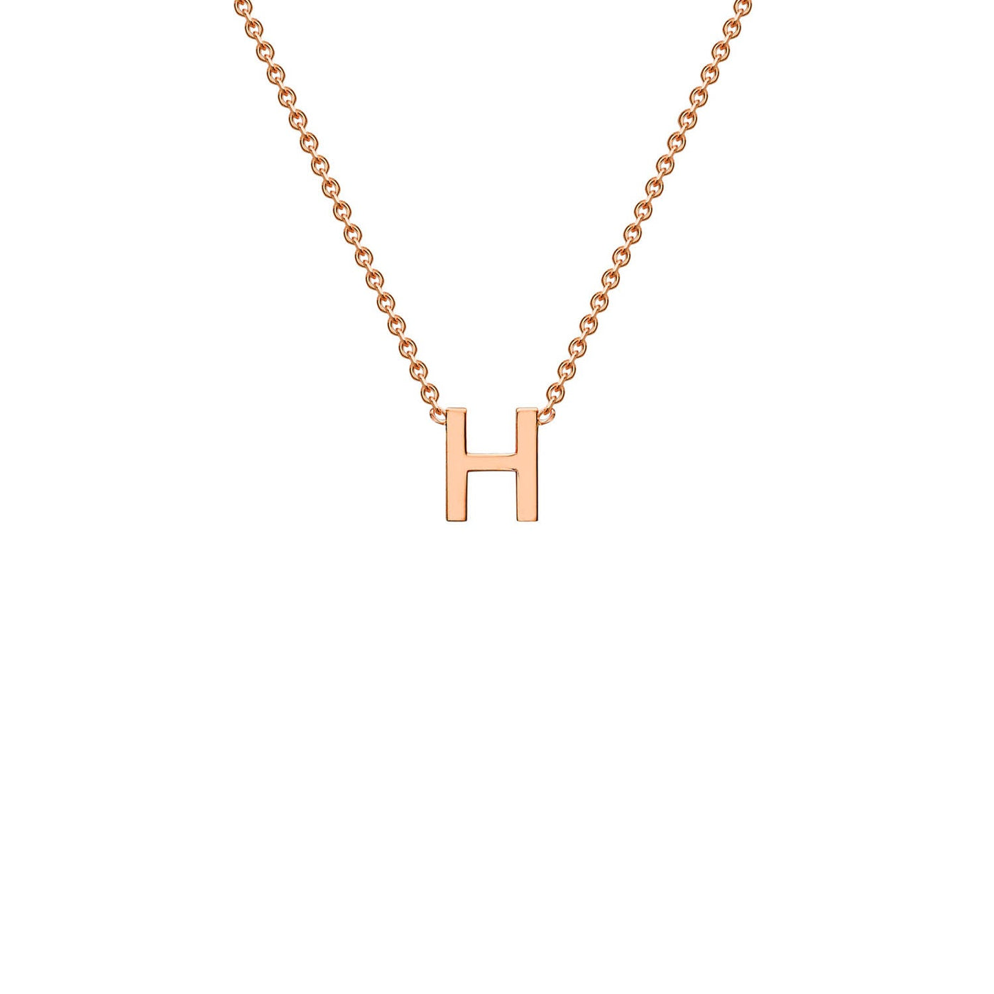 9K Rose Gold 'H' Initial Adjustable Letter Necklace 38/43cm