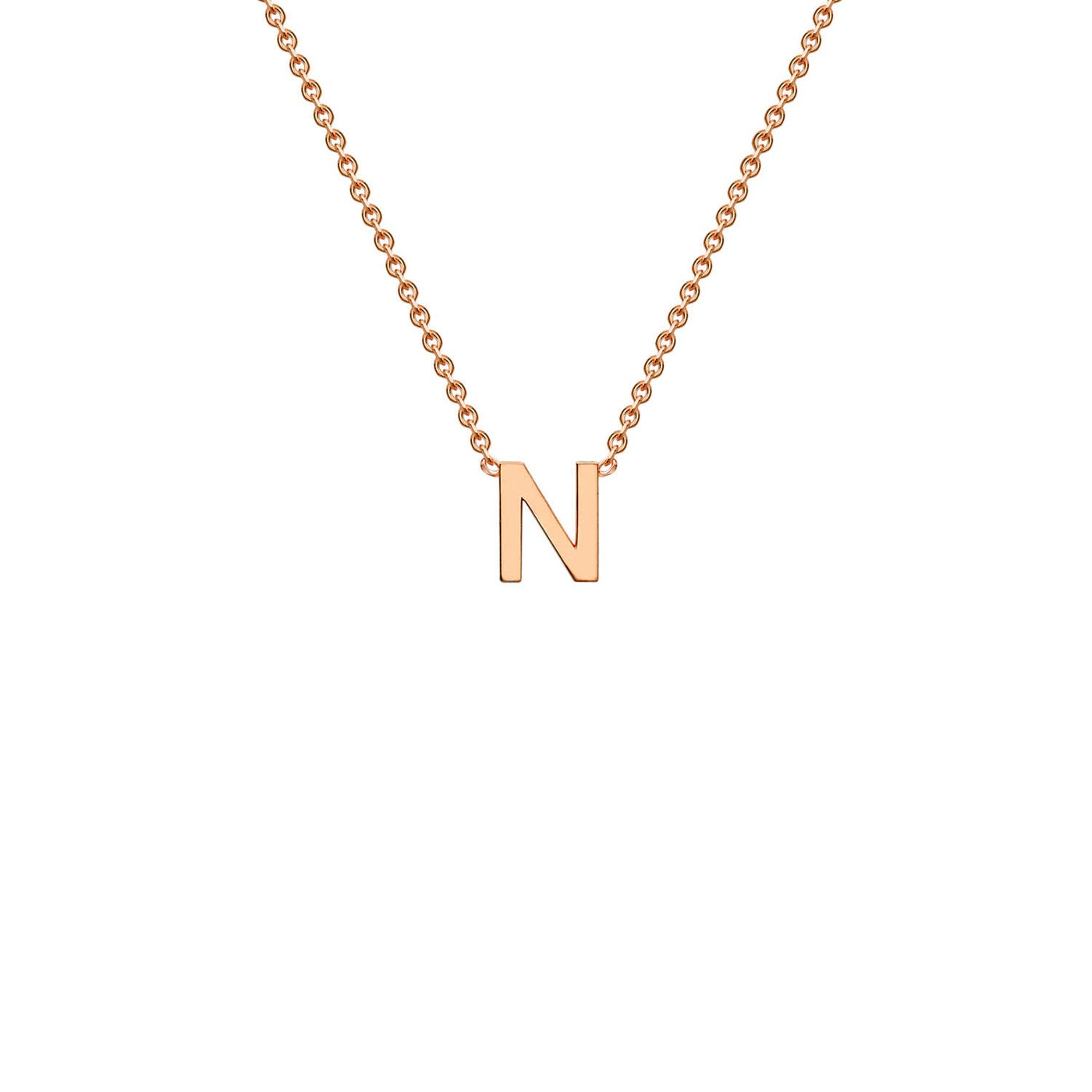 9K Rose Gold 'N' Initial Adjustable Letter Necklace 38/43cm