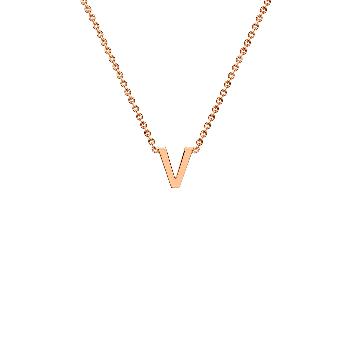 Rose Gold Petite Letter Initial Necklace