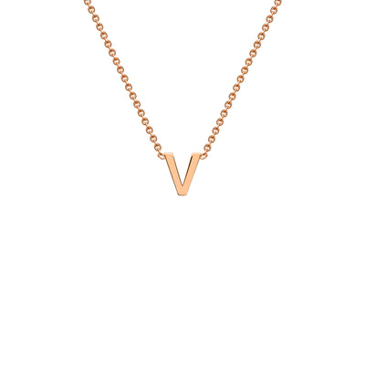 Rose Gold Petite Letter Initial Necklace