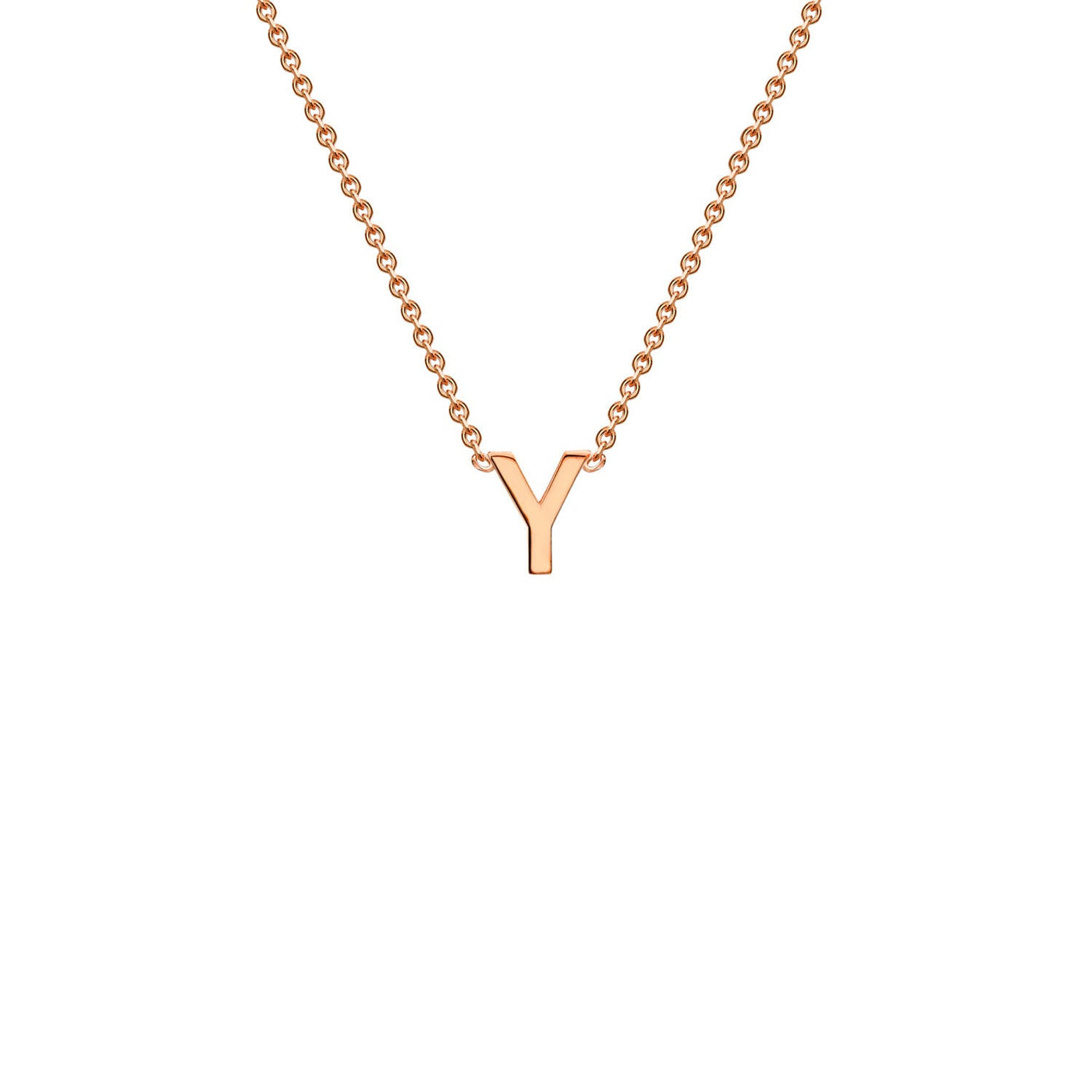 9K Rose Gold 'Y' Initial Adjustable Letter Necklace 38/43cm