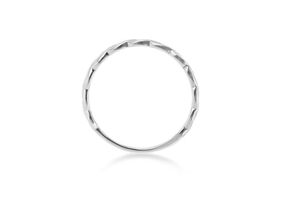 9K White Gold Slim Twist Stacker Ring