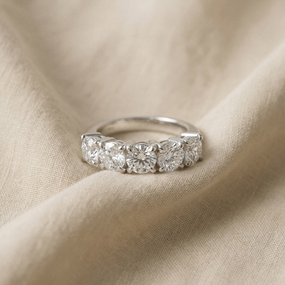 5 stone diamond ring platinum