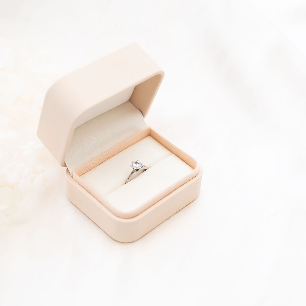 Modern Double Wedding Ring Box Cream Daily Australia Dispatch Wedding Ceremony Engagement Proposal Gift Jewellery Box Jewellery Tools Packaging