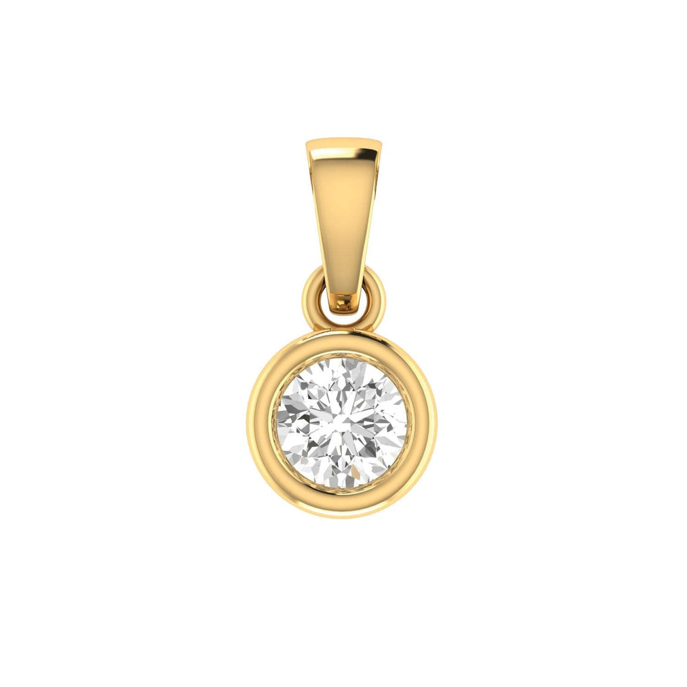 Diamond Solitaire Pendant with 0.20ct Diamonds in 9K Yellow Gold - 9YBP20