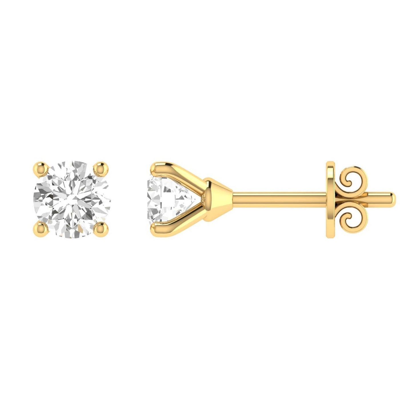 Diamond Stud Earrings with 0.15ct Diamonds in 9K Yellow Gold - 9YCE15