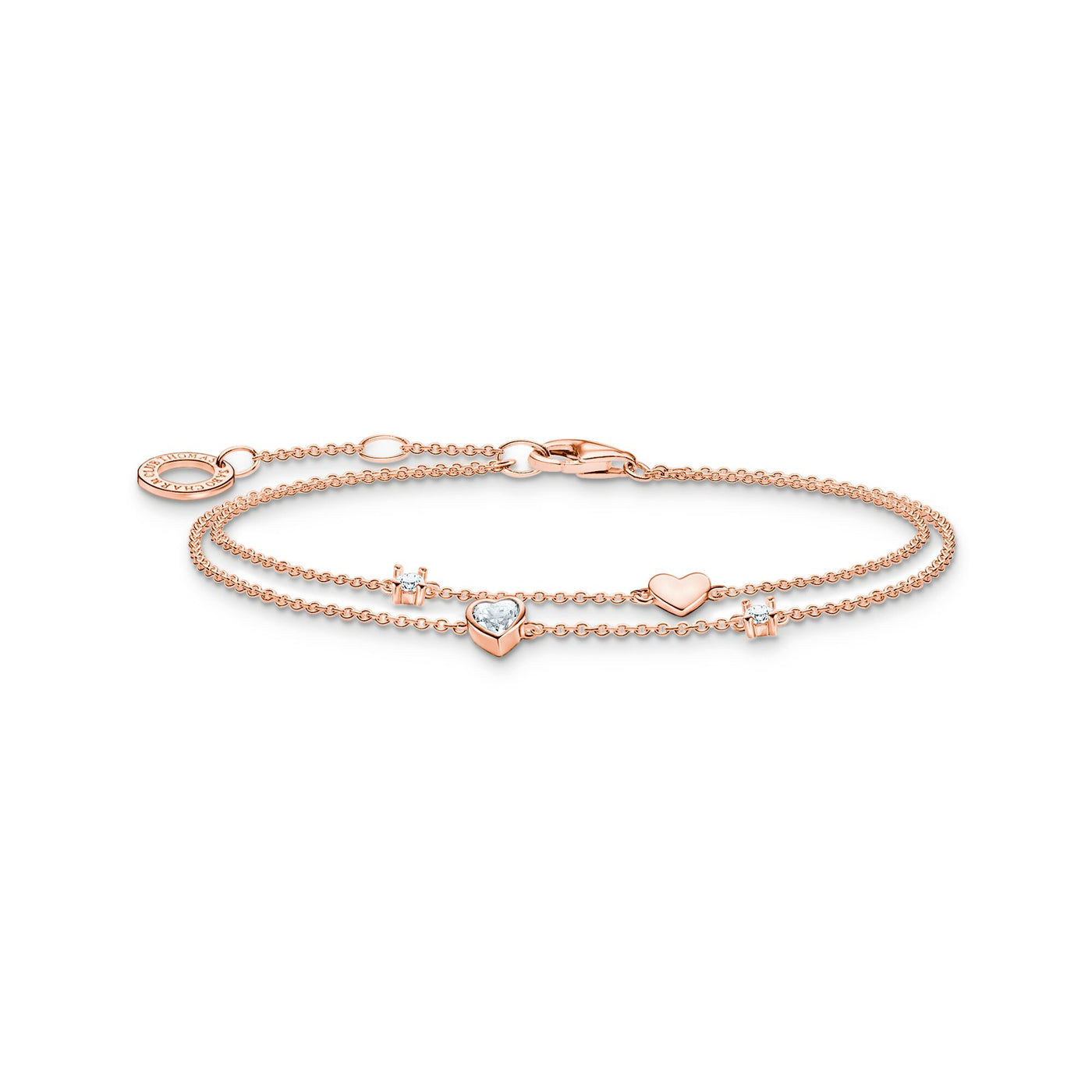 Thomas Sabo Bracelet with hearts and white stones rose gold