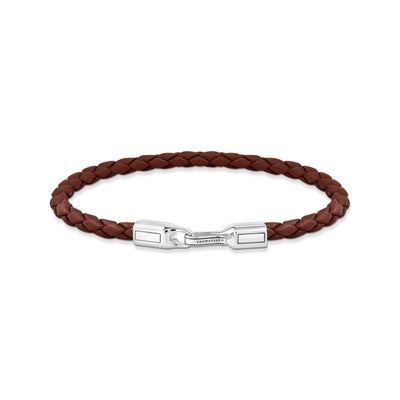 THOMAS SABO Bracelet with Braided, Brown Leather