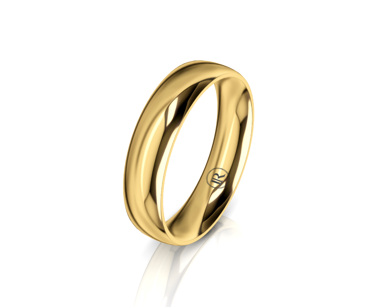 Gold ring on a white background