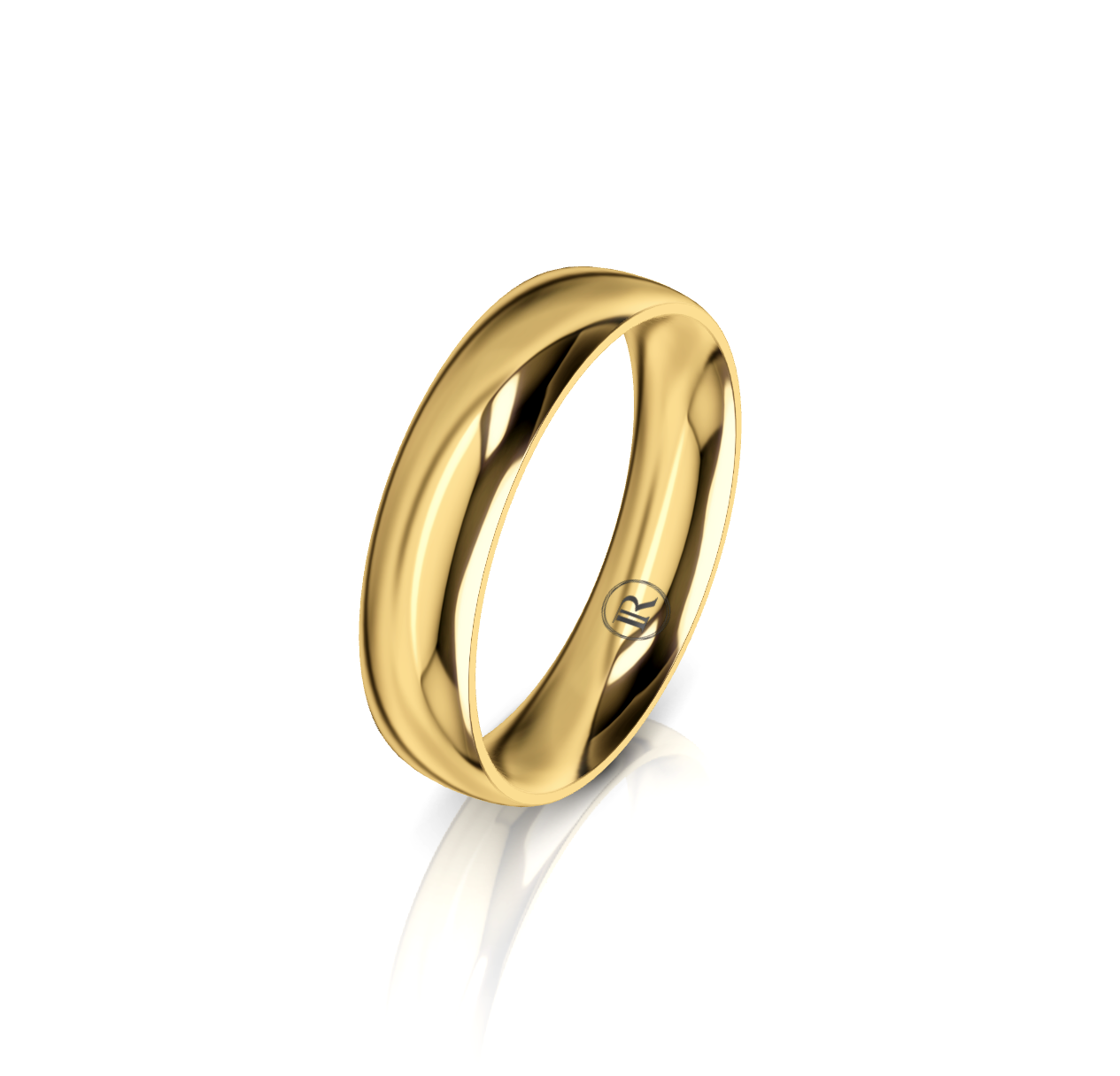 Gold ring on a white background