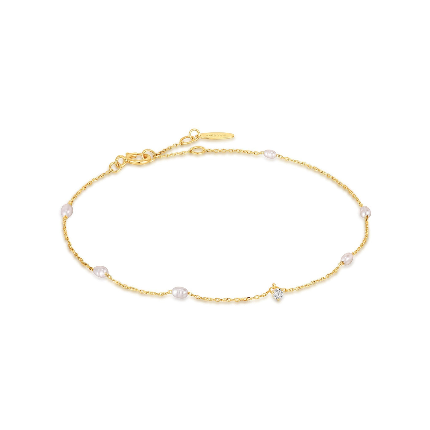 Ania Haie 14kt Gold Pearl and White Sapphire Bracelet