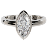 Bezel Marquise Cut Solitaire Engagement Ring