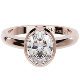 Bezel Oval Cut Solitaire Engagement Ring