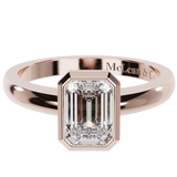 Bezel Emerald Cut Solitaire Engagement Ring