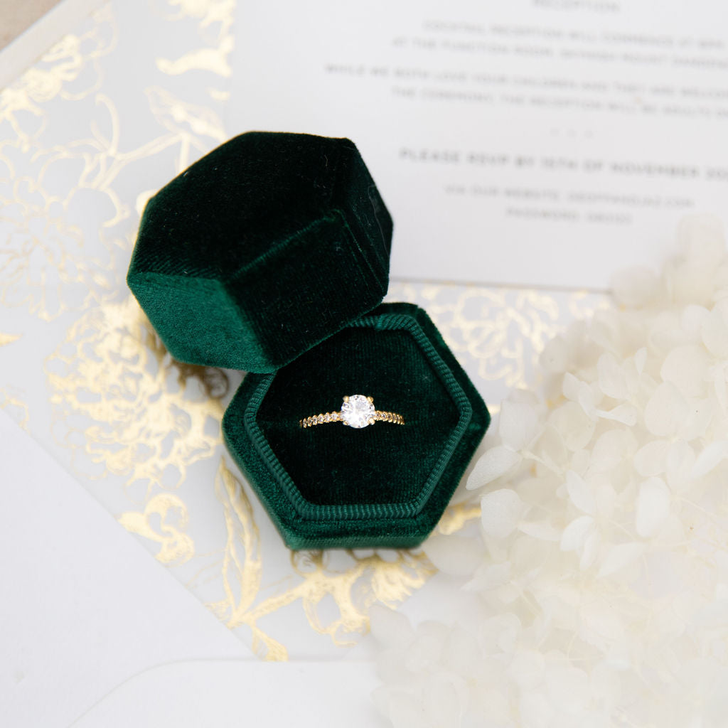 Wedding Ring Box Engagement Ring Box Hexagonal