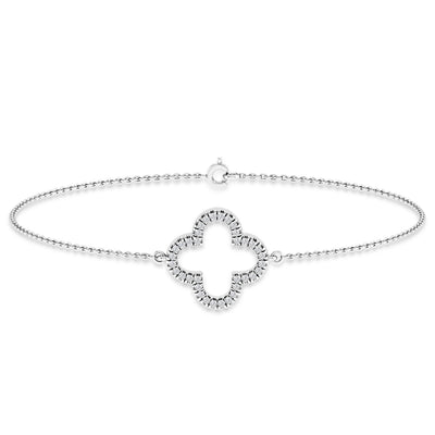 0.10ct HI I1 Diamond Bracelet 18.5cm in 9K White Gold