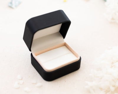 Black Ring Box for Weddings or Engagment proposalas Leather look