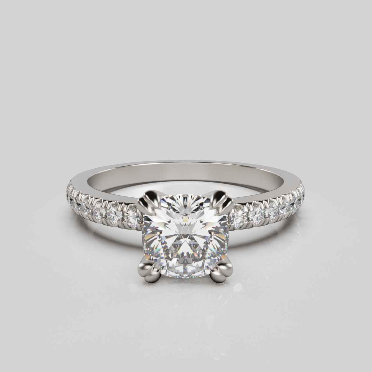 "Demi" One Carat Cushion Cut Lab Grown Diamond Engagement Ring
