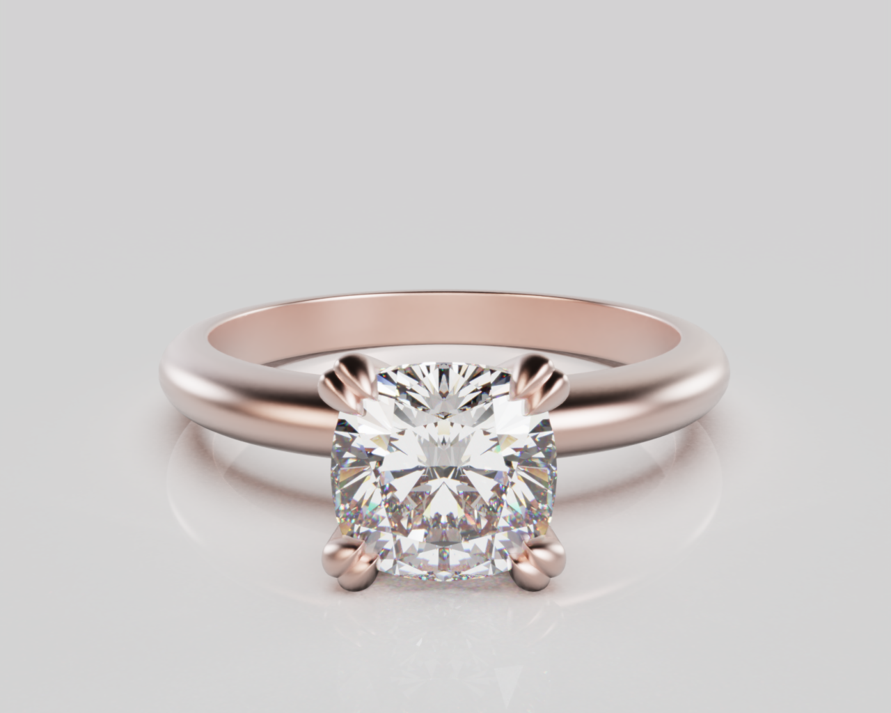"Holly" Cushion Cut Diamond Solitaire Lab Grown Ring