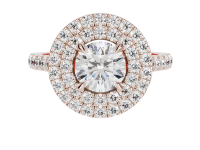 Double Halo Diamond Engagement Ring