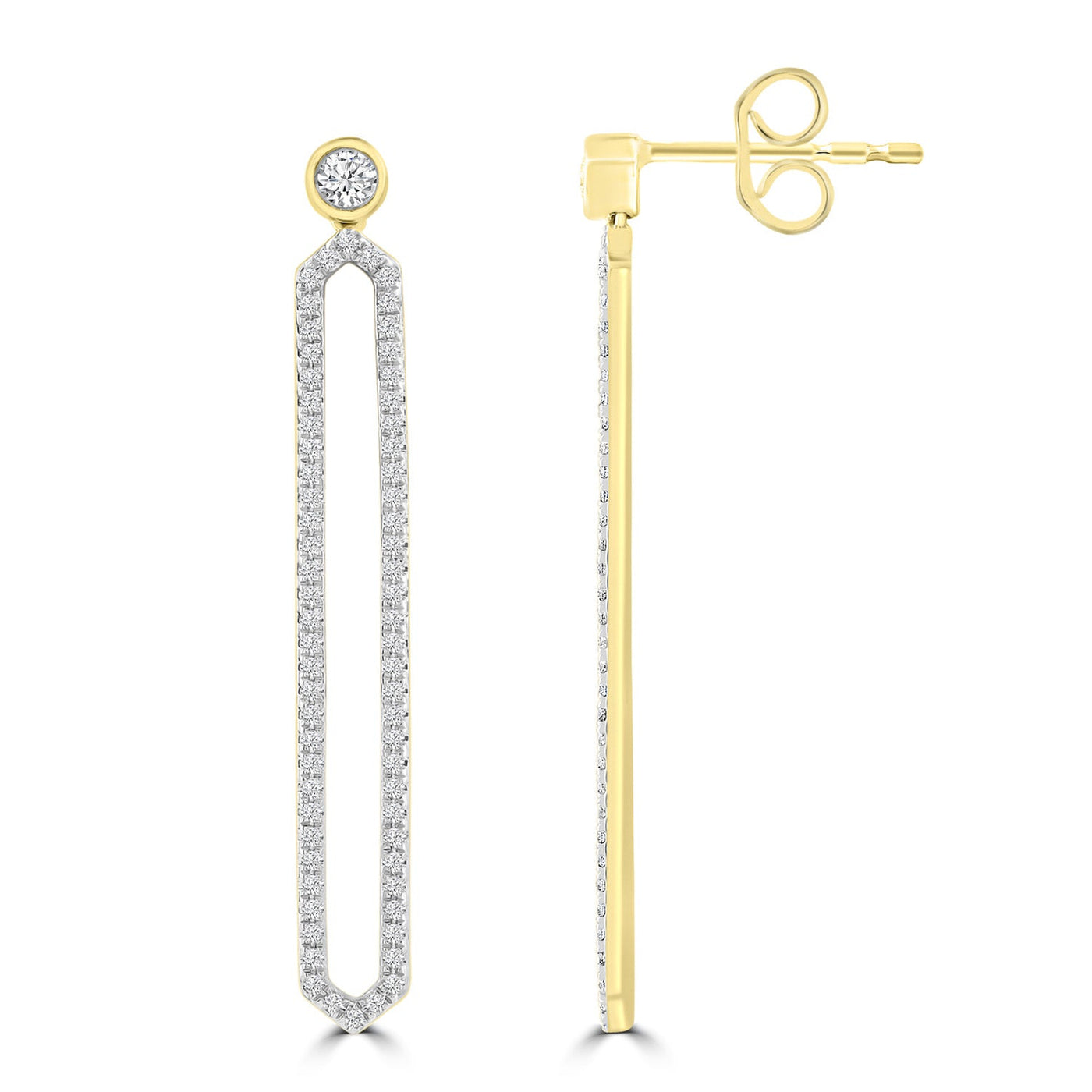 Diamond Drop Earrings with 0.50ct Diamonds in 9K Yellow Gold