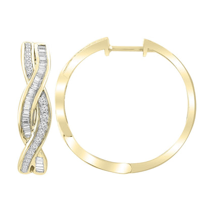 Hoop Earrings with 0.50ct Diamonds in 9K Yellow Gold