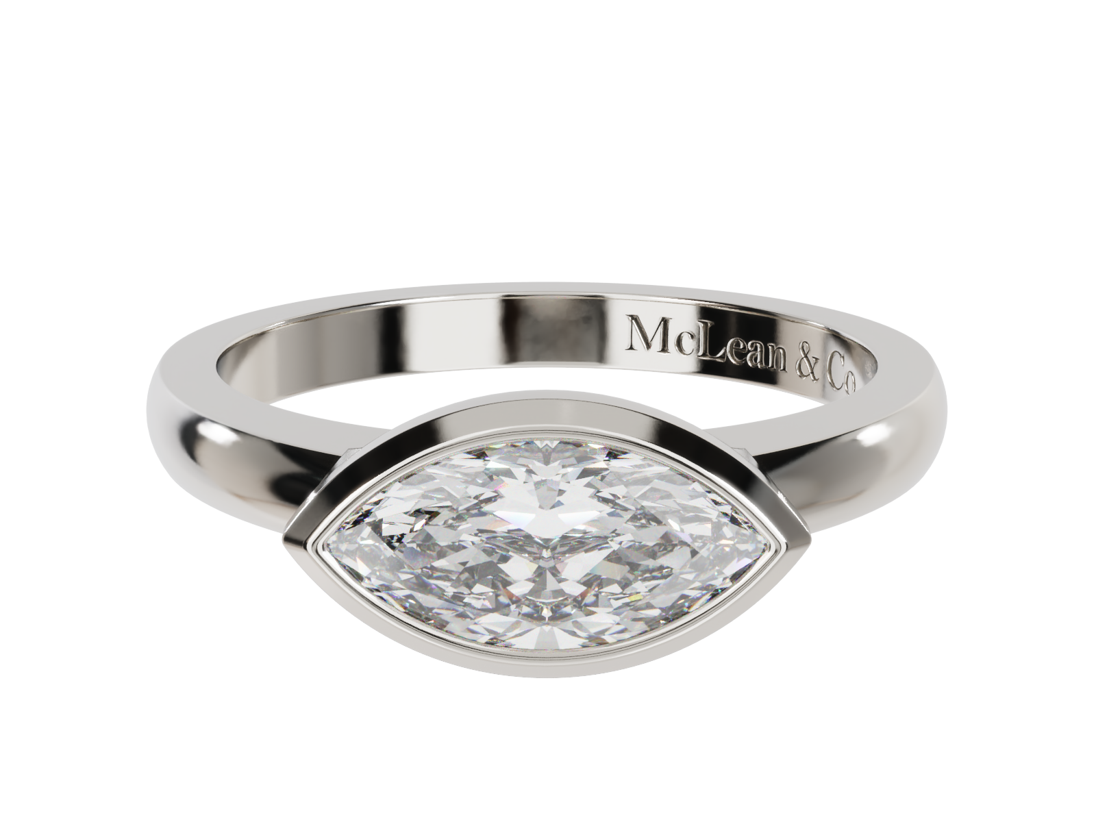 East West Marquise Cut Diamond Ring