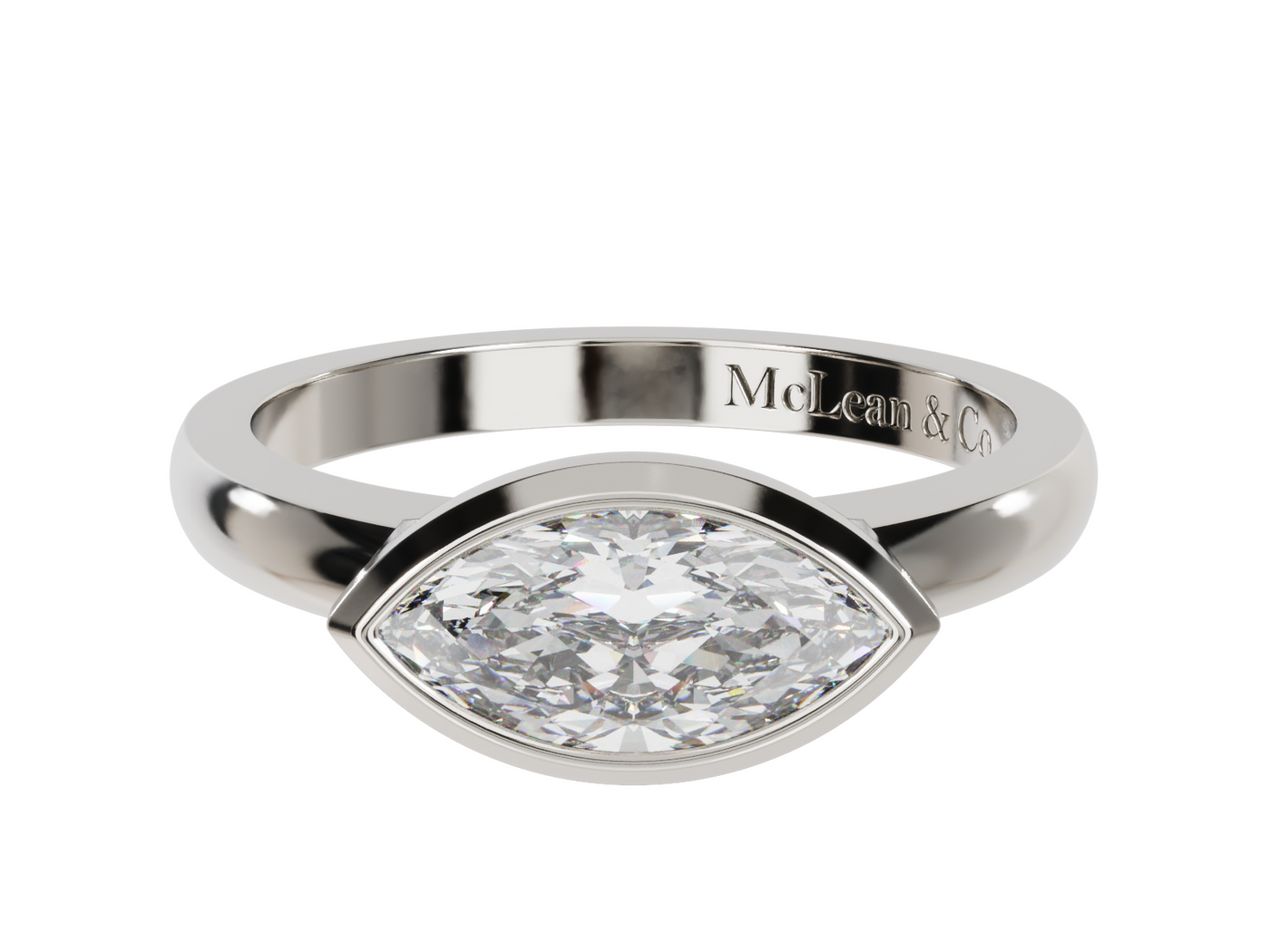 East West Marquise Cut Diamond Ring