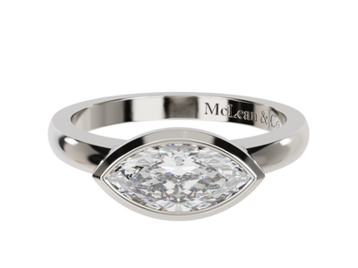 East West Marquise Cut Diamond Ring