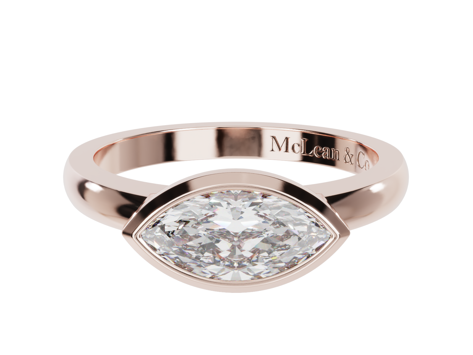 East West Marquise Cut Diamond Ring