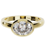 East West Oval Cut Diamond Ring