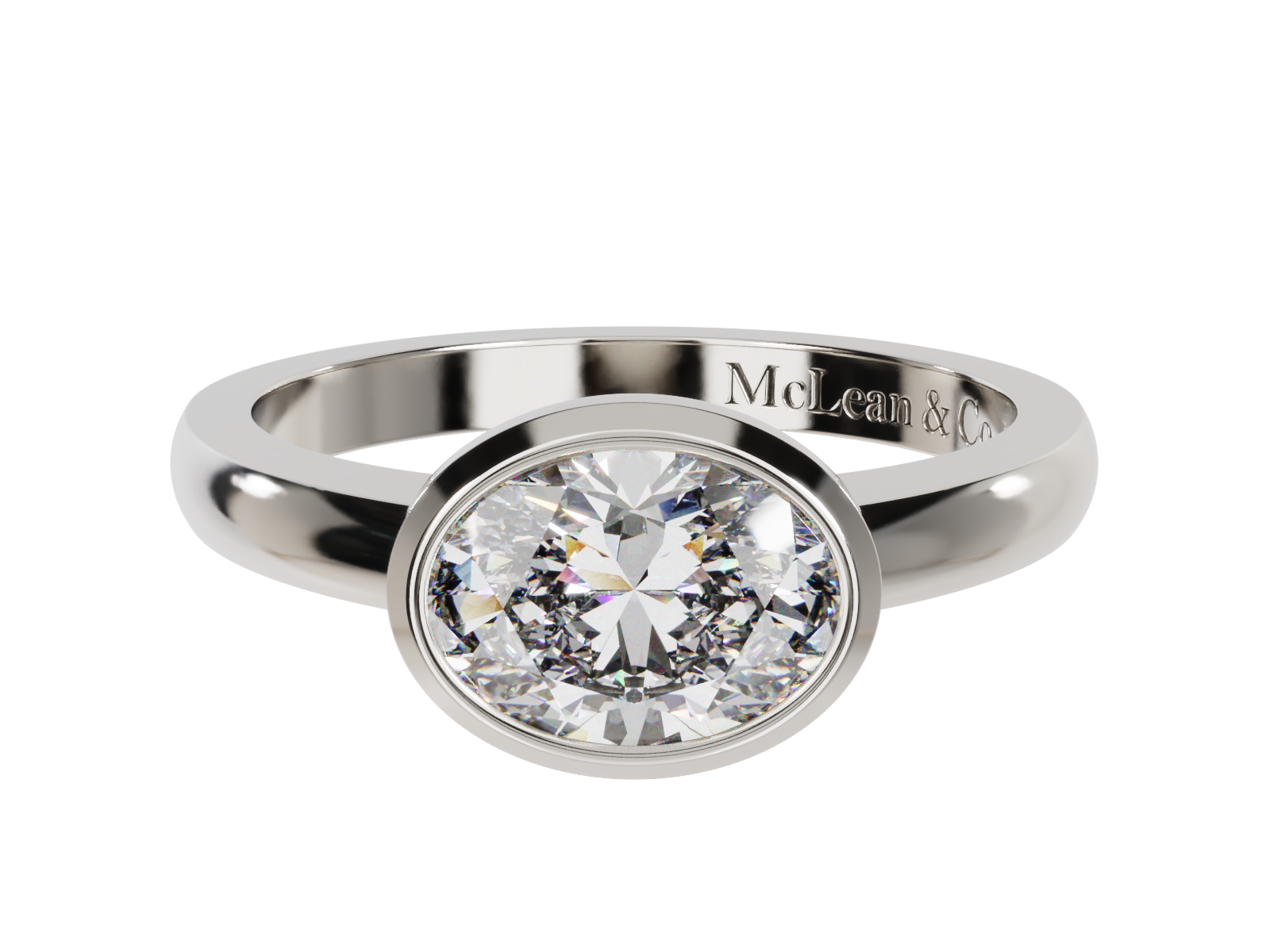 East West Oval Cut Diamond Ring