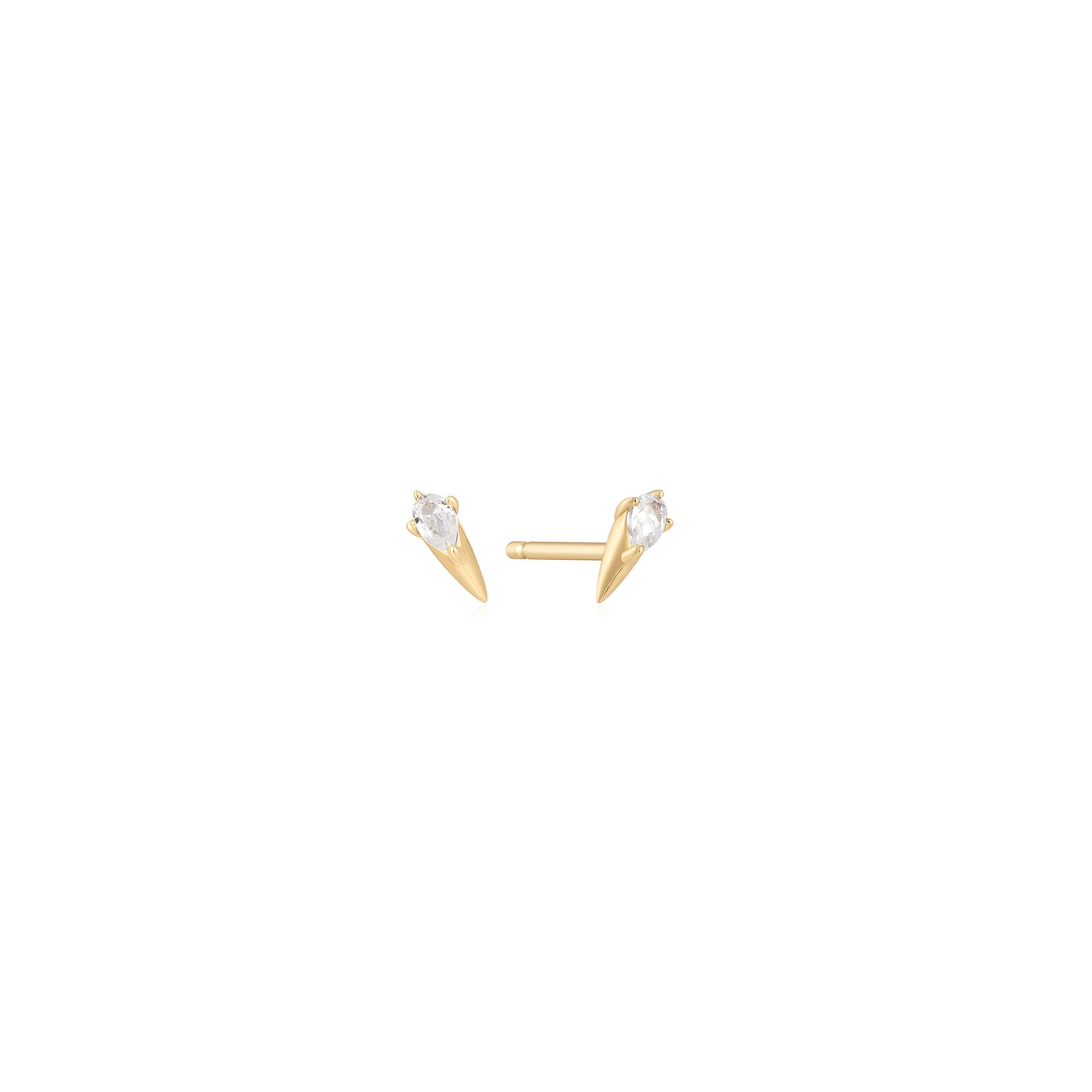 Ania Haie 14kt Gold White Sapphire Spike Stud Earrings